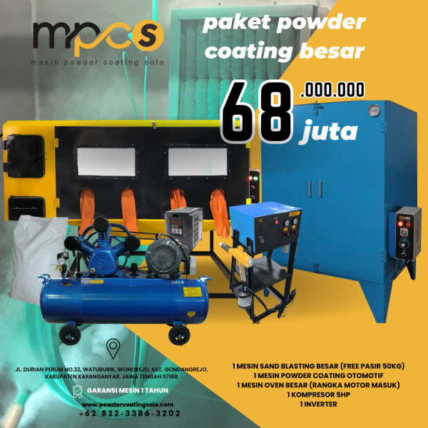 powder coating solo paket mesin powder coating 68juta - powder coating solo